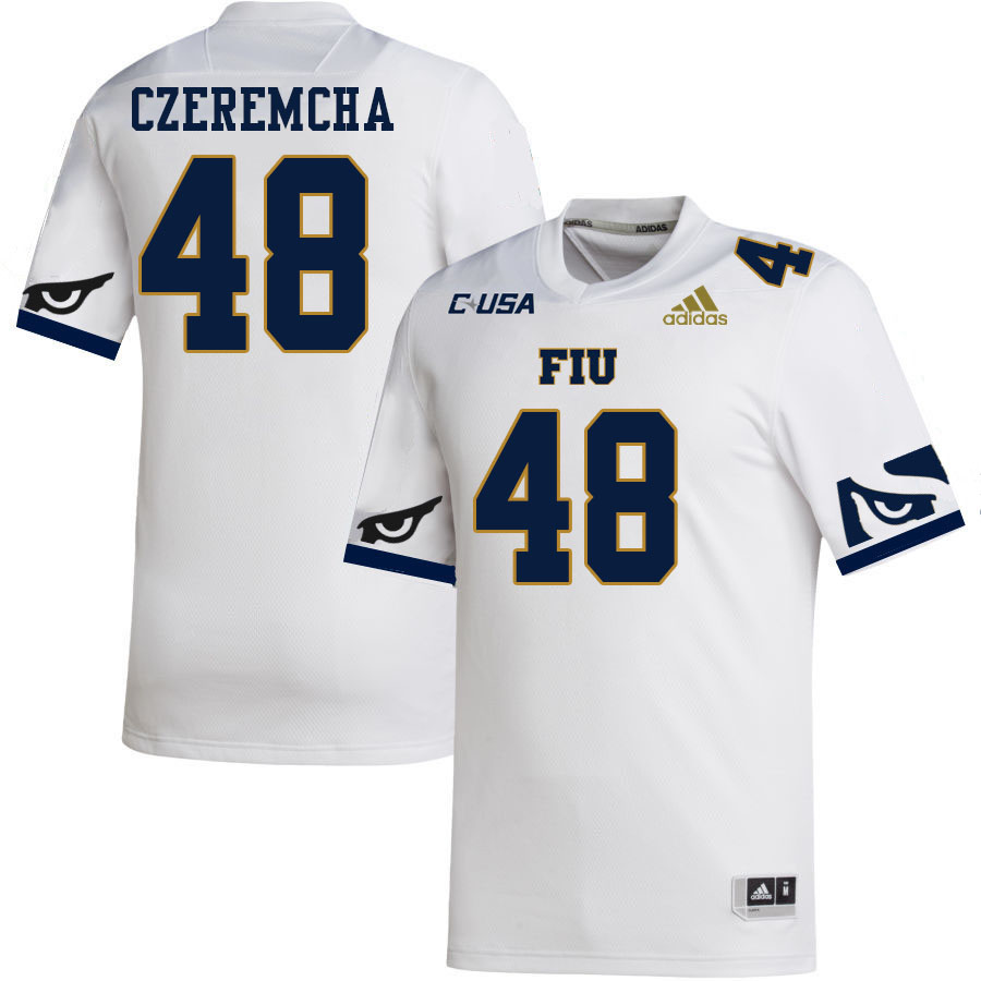 #48 Robert Czeremcha FIU Jersey,Florida International University Panthers Football Jersey-White